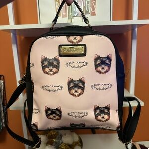 BETSEY JOHNSON Yorkie pattern print backpack (NWOT)